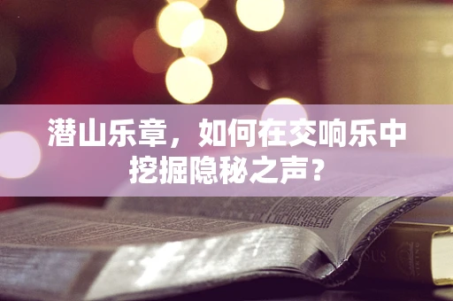 潜山乐章，如何在交响乐中挖掘隐秘之声？