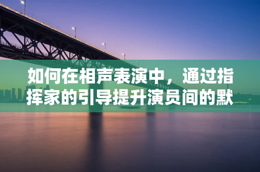 如何在相声表演中，通过指挥家的引导提升演员间的默契？